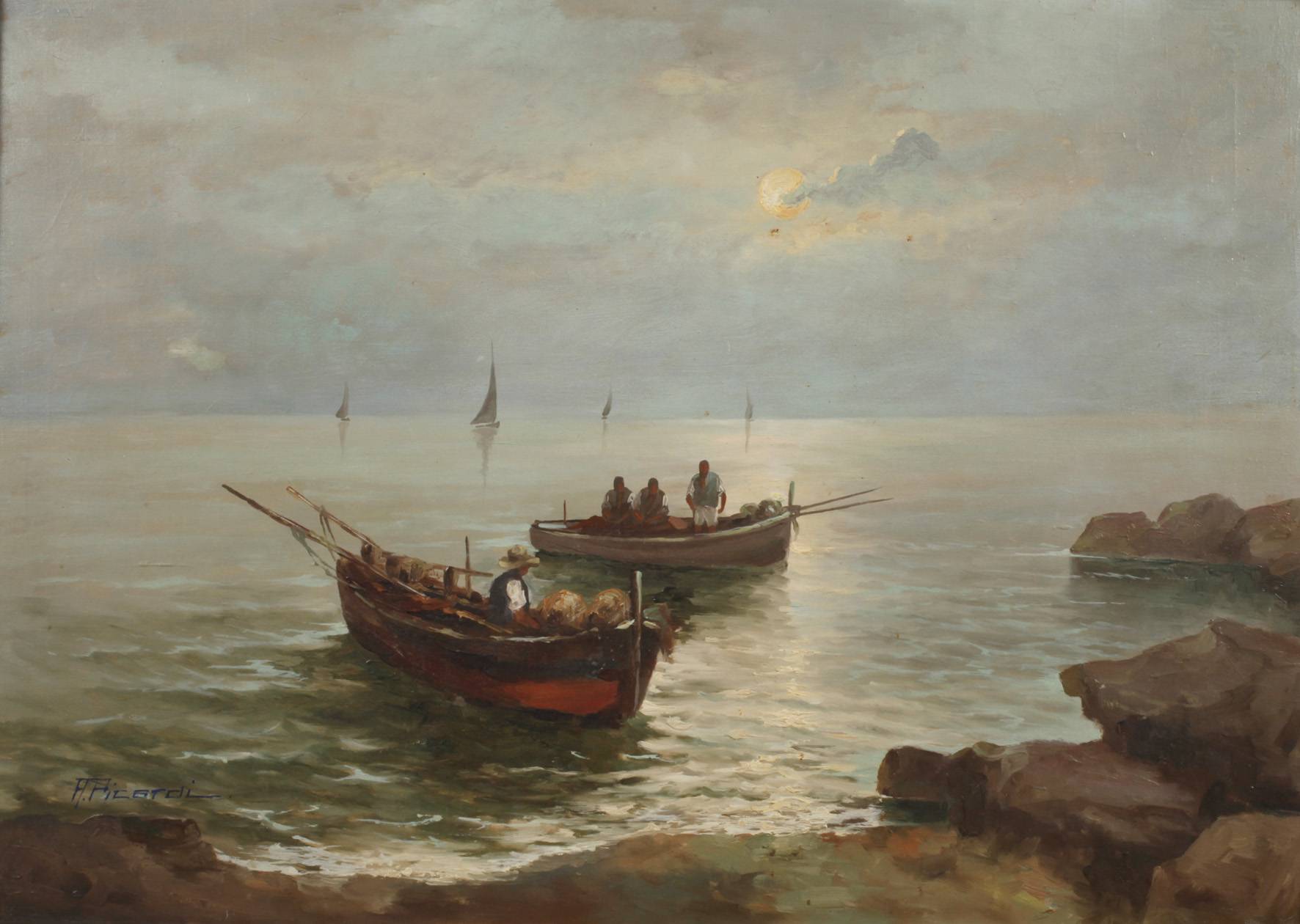 Alberto Picardi, Abendliche Küstenszene