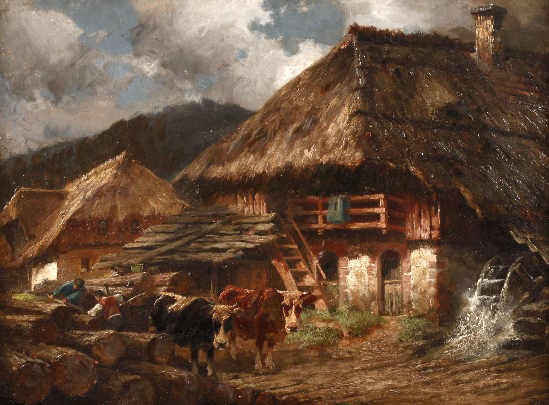 Karl Plock, attr., Sägemühle im Schwarzwald