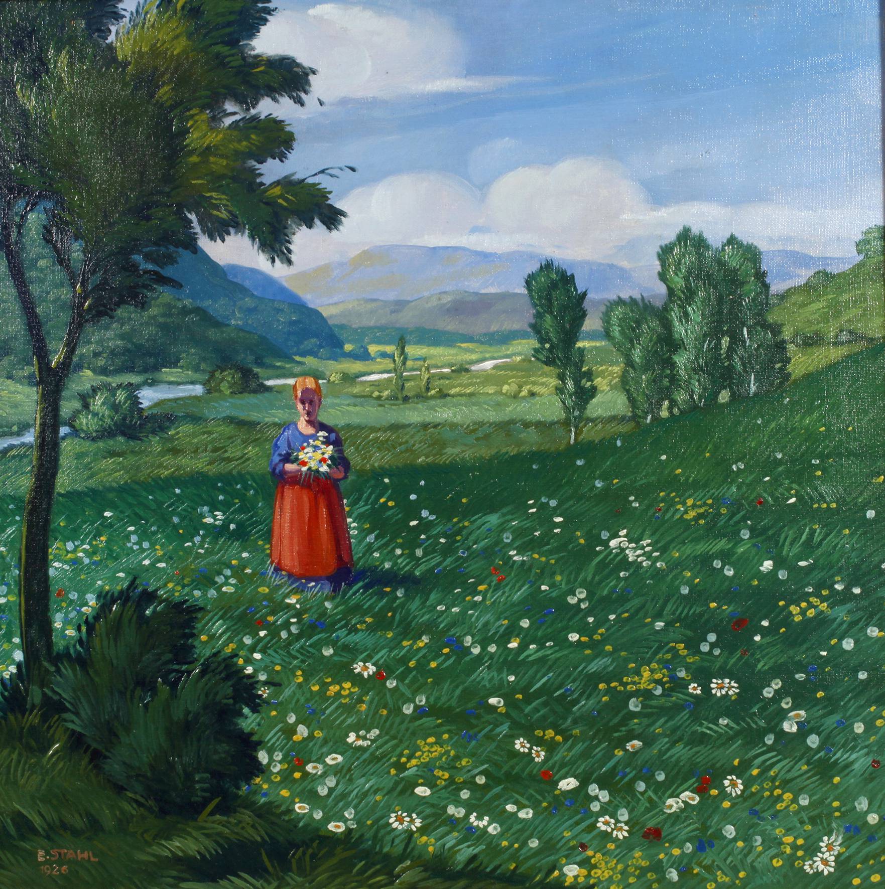 Prof. Emil Stahl, Blumenpflückerin