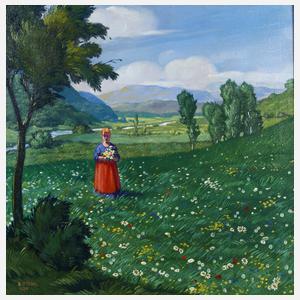 Prof. Emil Stahl, Blumenpflückerin