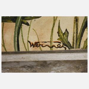 Werner, Blumenstück mit Schmetterlingen