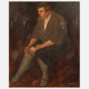 Dame beim Strumpf anziehen