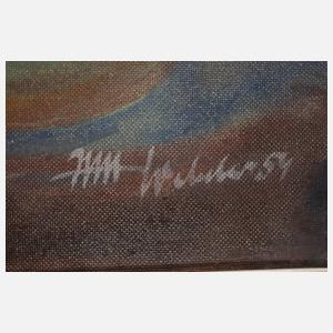 Männer beim Wässern eines Bootes