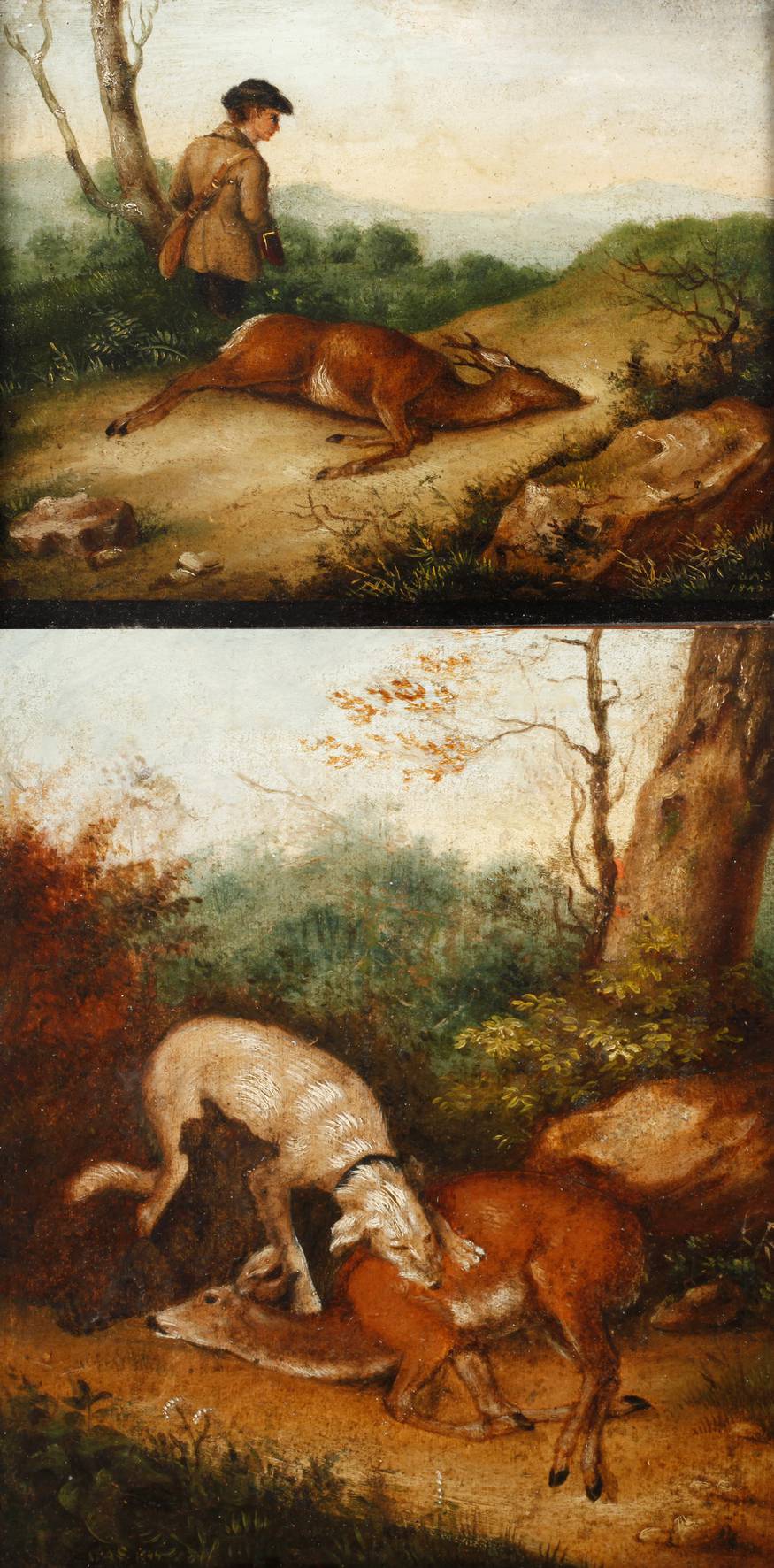 Paar jagdliche Malereien