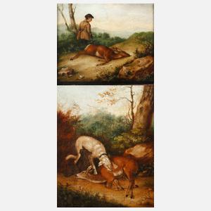 Paar jagdliche Malereien