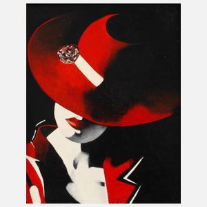 Dame in Rot