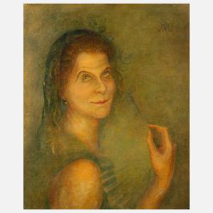 Damenportrait in Grün