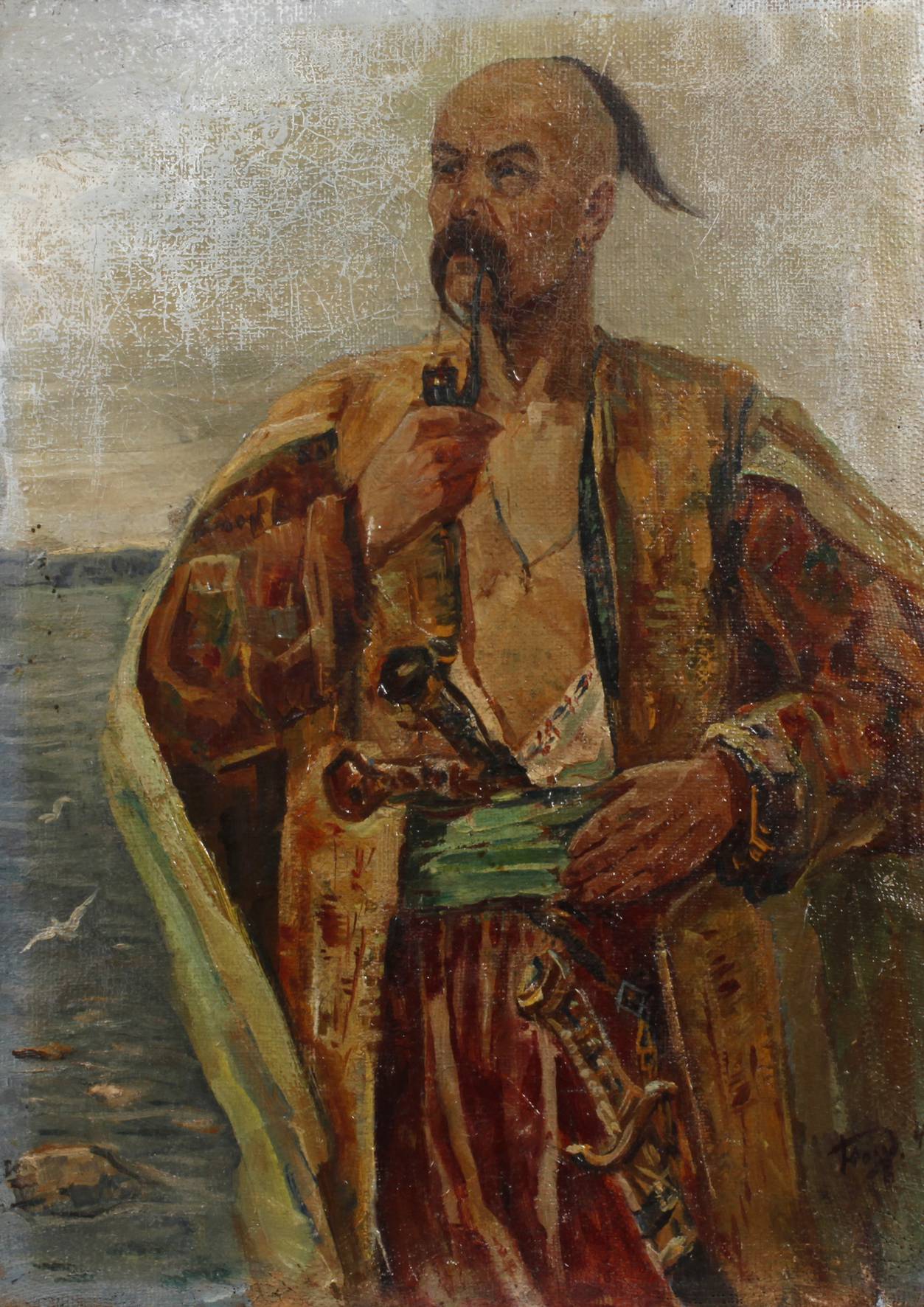 Tatar mit Säbel und Pfeife