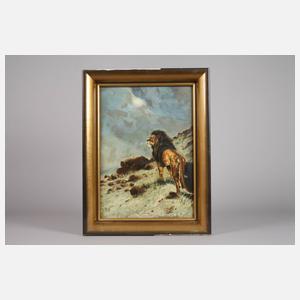 Löwe in nächtlicher Landschaft