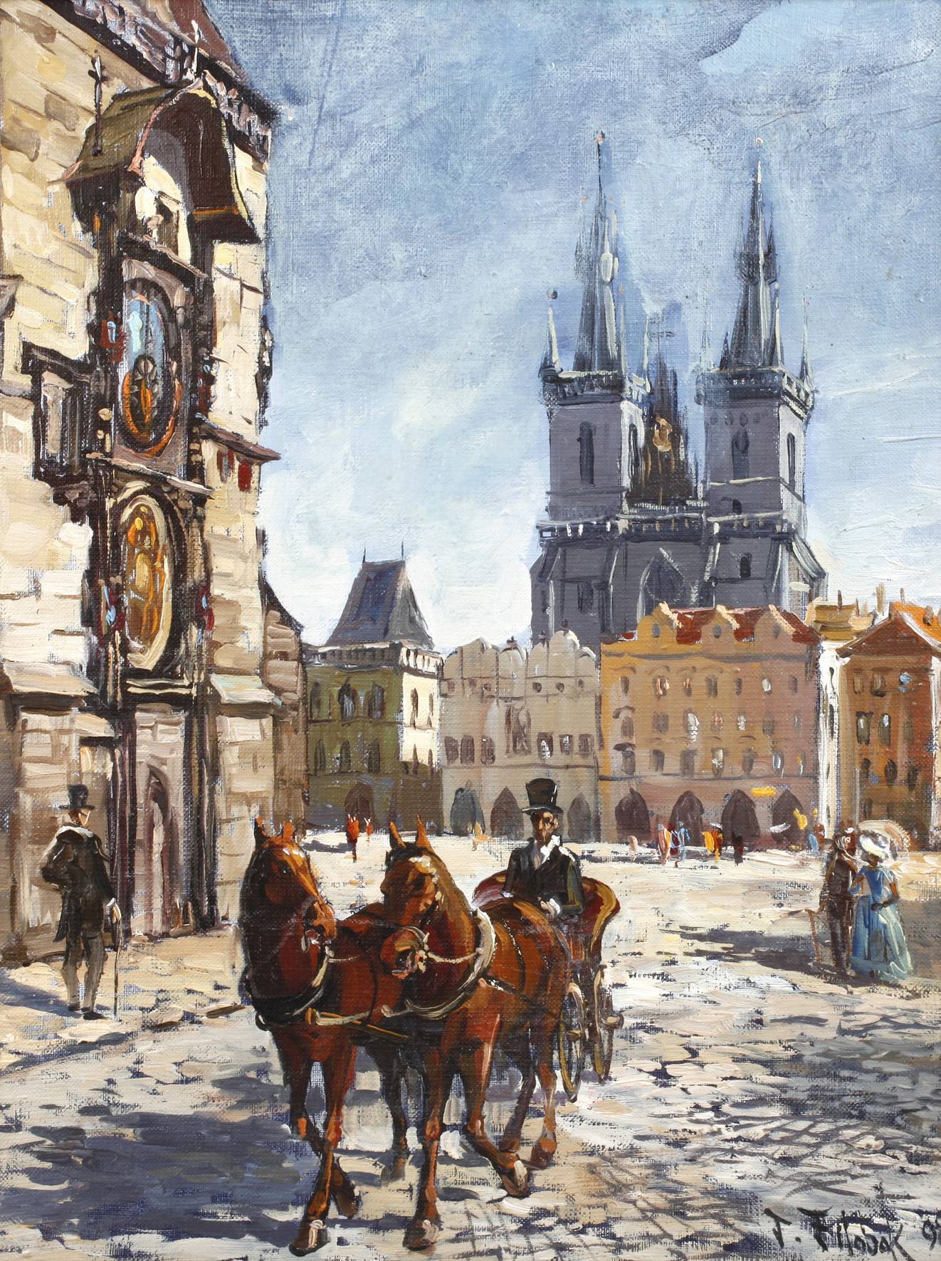 Droschke vorm Altstädter Rathaus in Prag