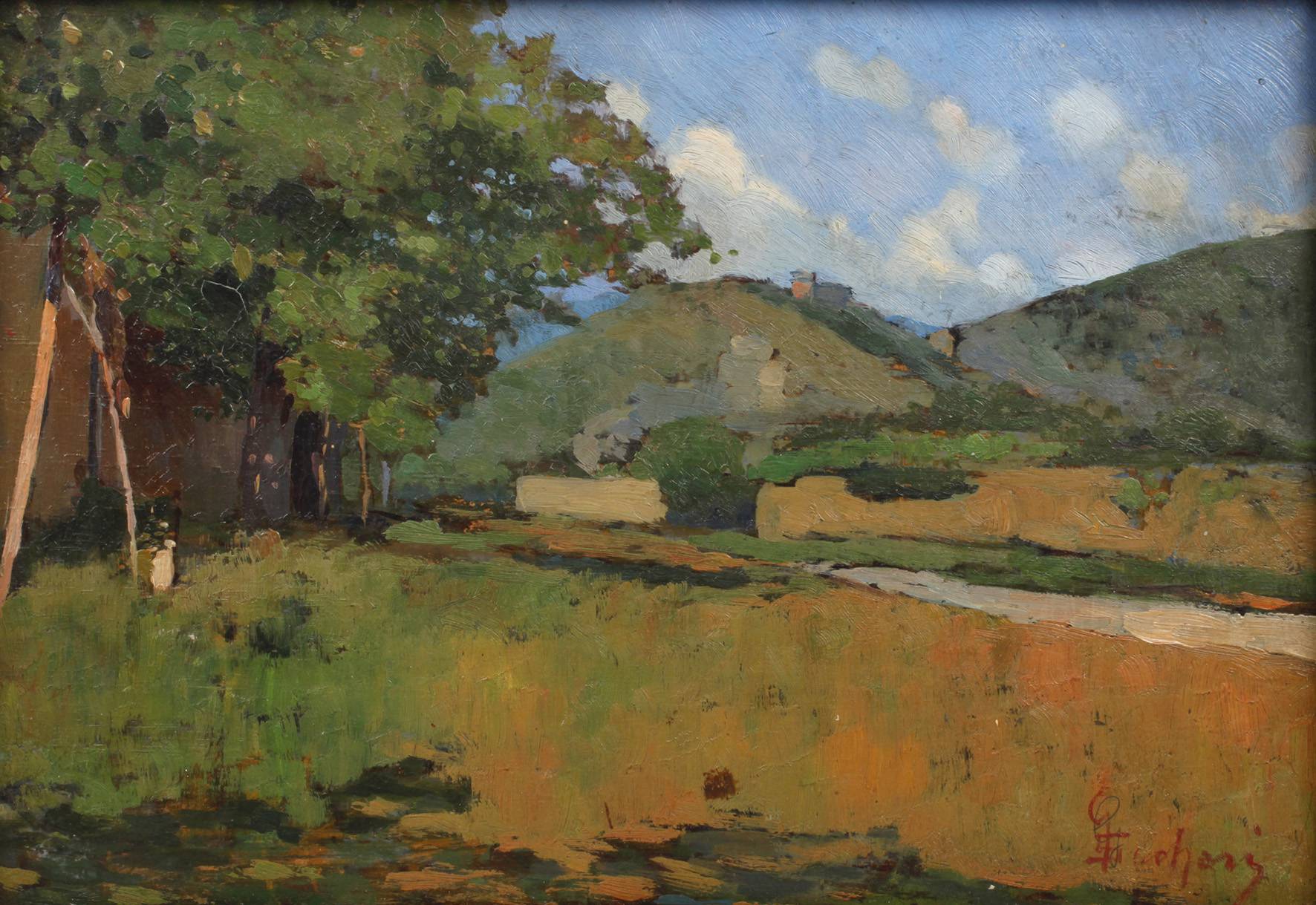 Kleines Landschaftsbild mit Burg