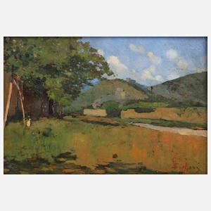 Kleines Landschaftsbild mit Burg