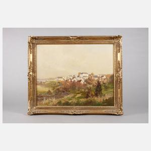 Herbstliche Stadtansicht im Münchner Umland