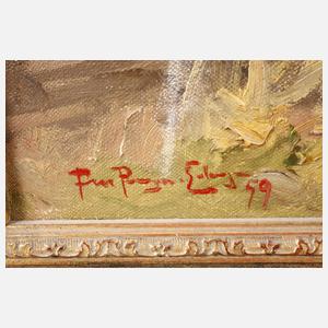 Herbstliche Stadtansicht im Münchner Umland