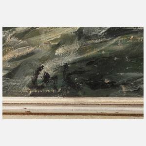 Dampfbarkasse steuert den Hafen an