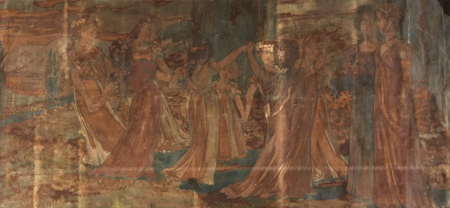 Jugendstil-Wandbespannung