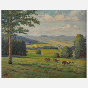 Monogrammist FK, Landschaft mit Kühen