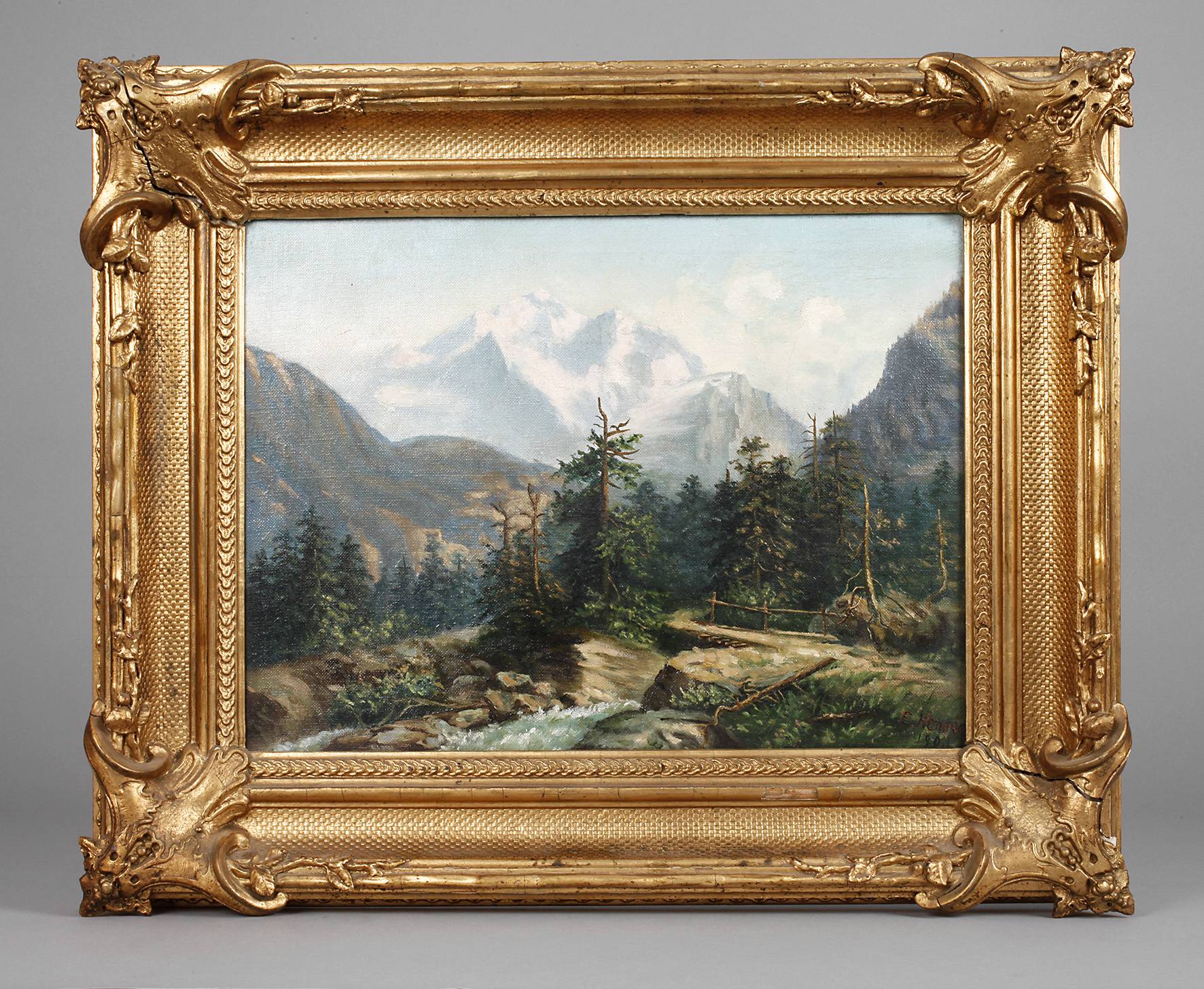 Gründerzeitrahmen mit Hochgebirgslandschaft