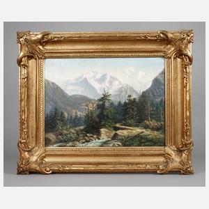 Gründerzeitrahmen mit Hochgebirgslandschaft