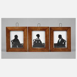 Drei Silhouettenmalereien