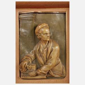 Wachsrelief Isaac Newton