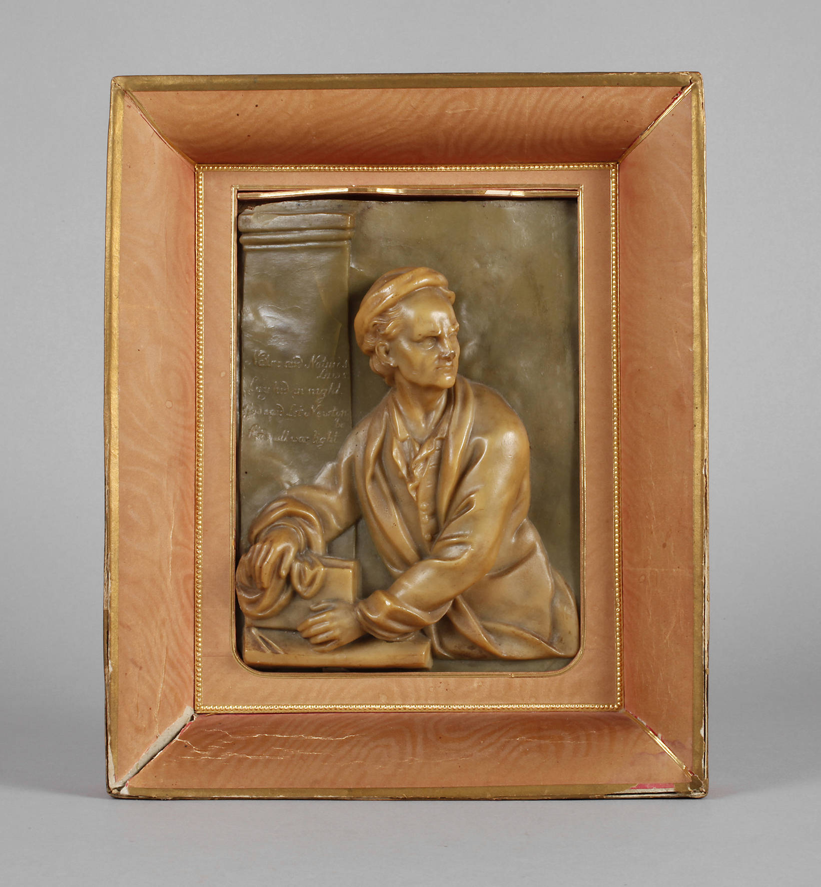 Wachsrelief Isaac Newton