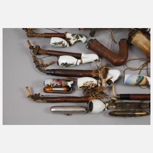 Pfeifensammlung in Schauvitrine