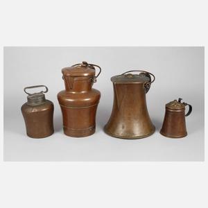 Vier Kupfergefäße