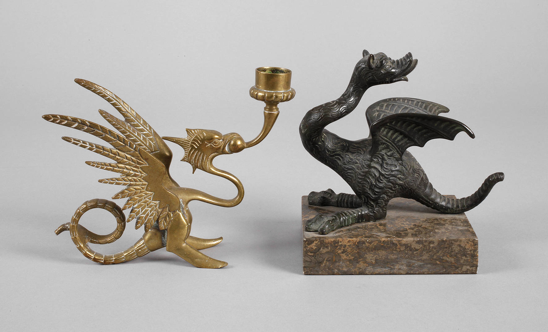 Figürlicher Leuchter und Tischzier