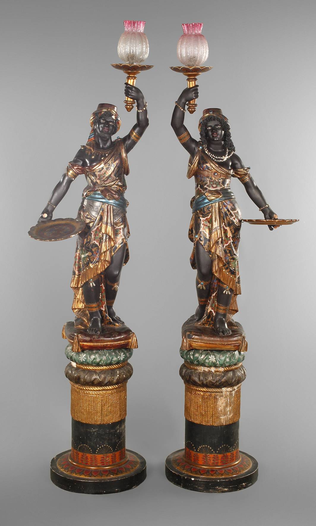 Paar figürliche Salonlampen