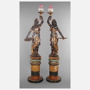 Paar figürliche Salonlampen