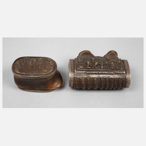 Zwei jagdliche Tabatieren