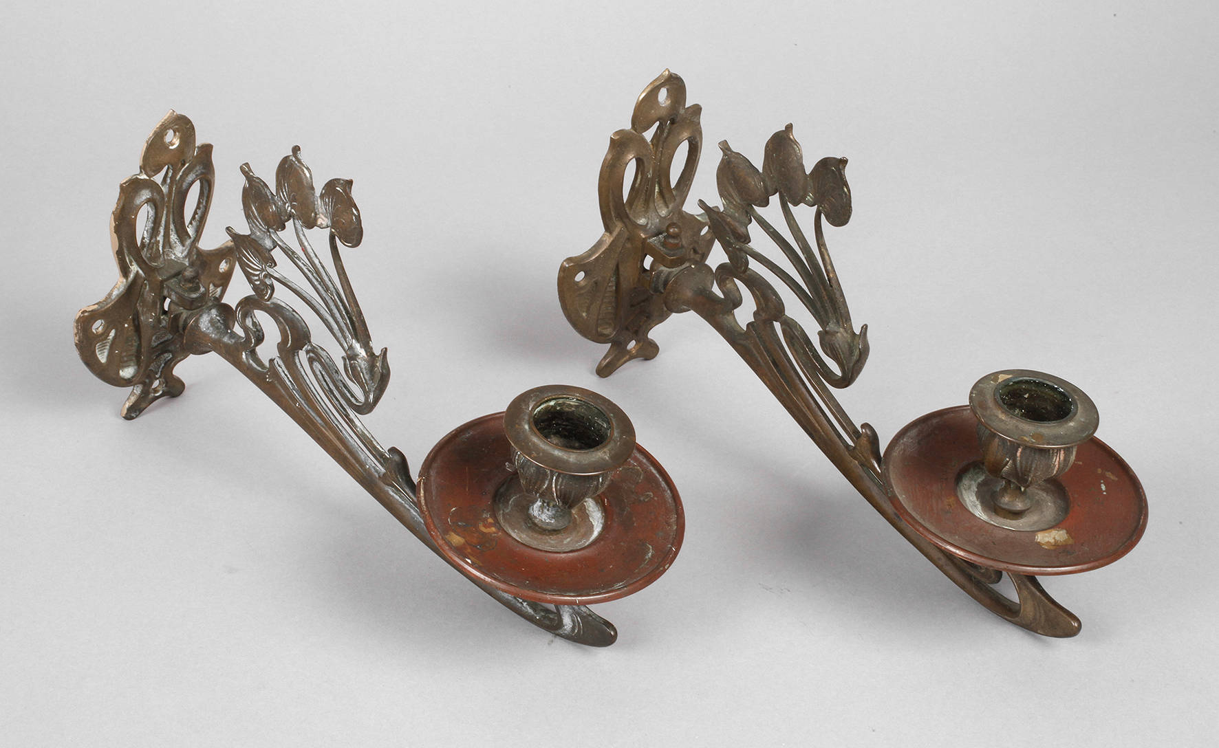 Paar Klavierleuchter Jugendstil