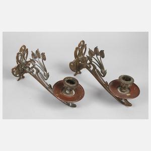 Paar Klavierleuchter Jugendstil