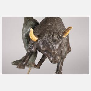 Tischlampe mit Bison