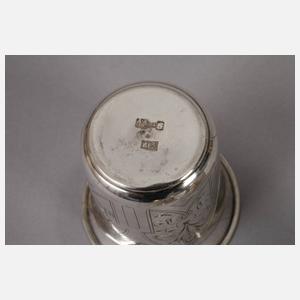 Russland drei Wodkabecher Silber