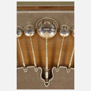 Russland feine Eislöffelgarnitur im Kasten