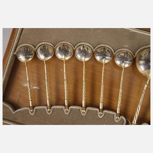 Russland feine Eislöffelgarnitur im Kasten