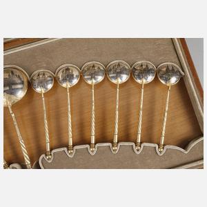 Russland feine Eislöffelgarnitur im Kasten