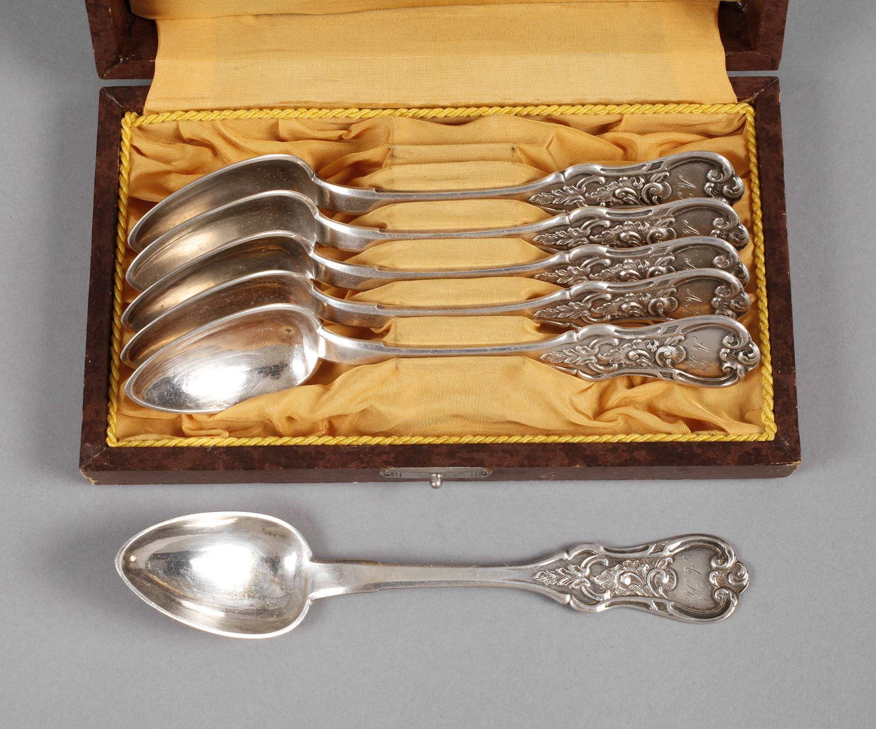 Russland sechs Kaffeelöffel Silber