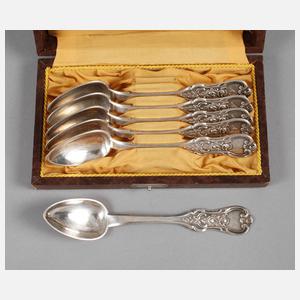 Russland sechs Kaffeelöffel Silber