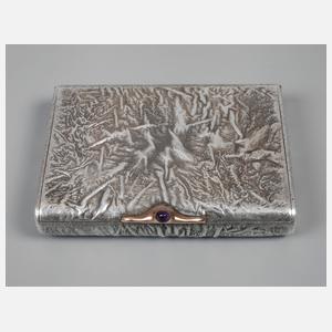 Russland Silberdose mit Amethystcabochon