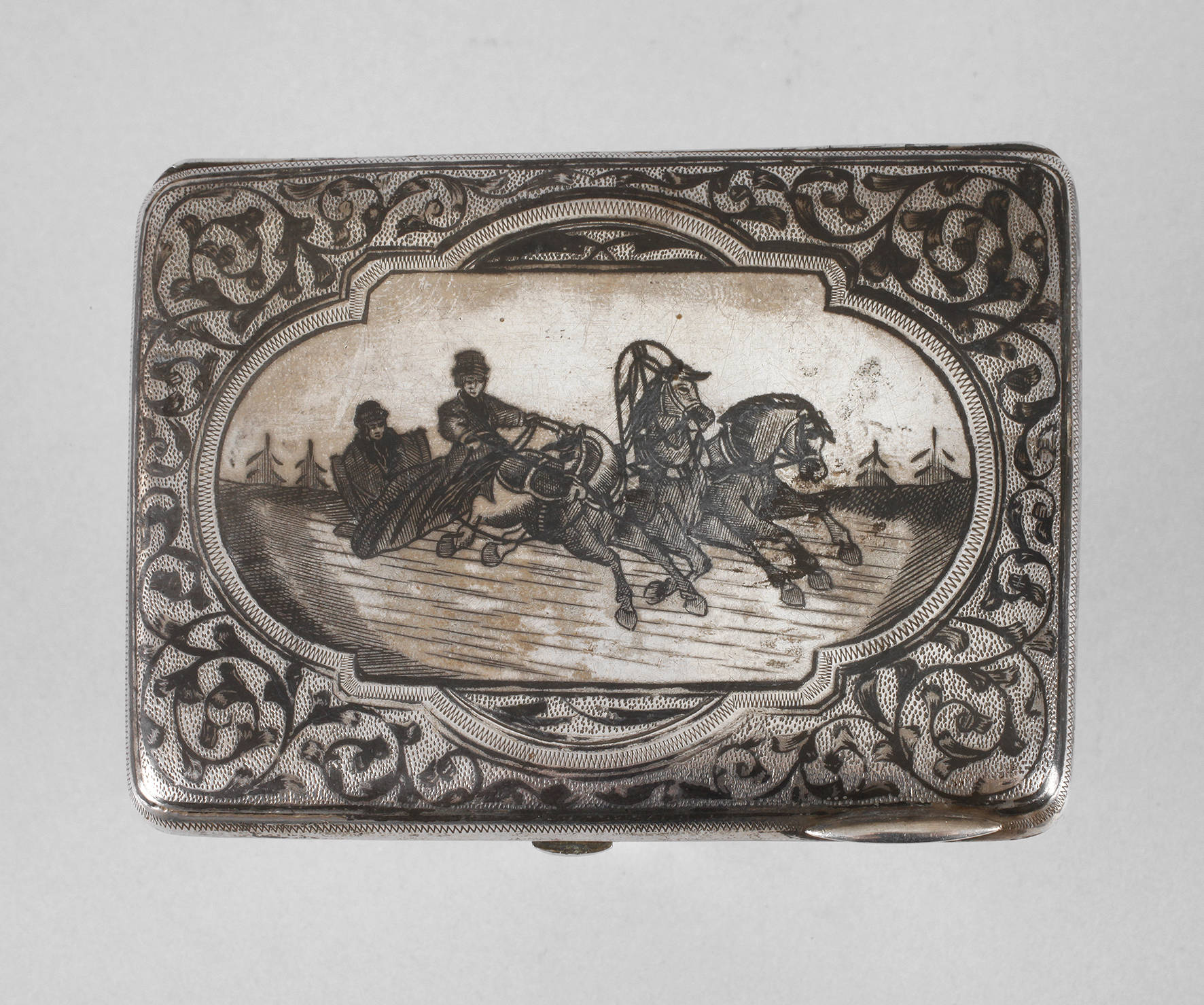 Russland Zigarettenetui mit Troika