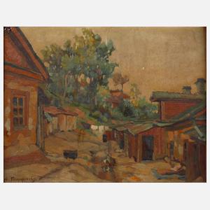 A. Pokrowski, Sommerliche Dorfansicht