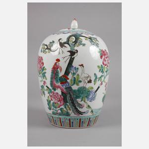Deckelvase Famille Rose