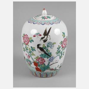 Deckelvase Famille Rose