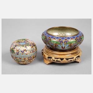 Zwei Teile Cloisonné