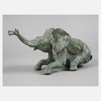Bronzeplastik Elefant111