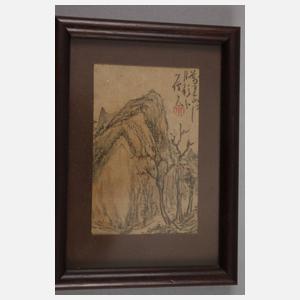 Drei Seidenmalereien