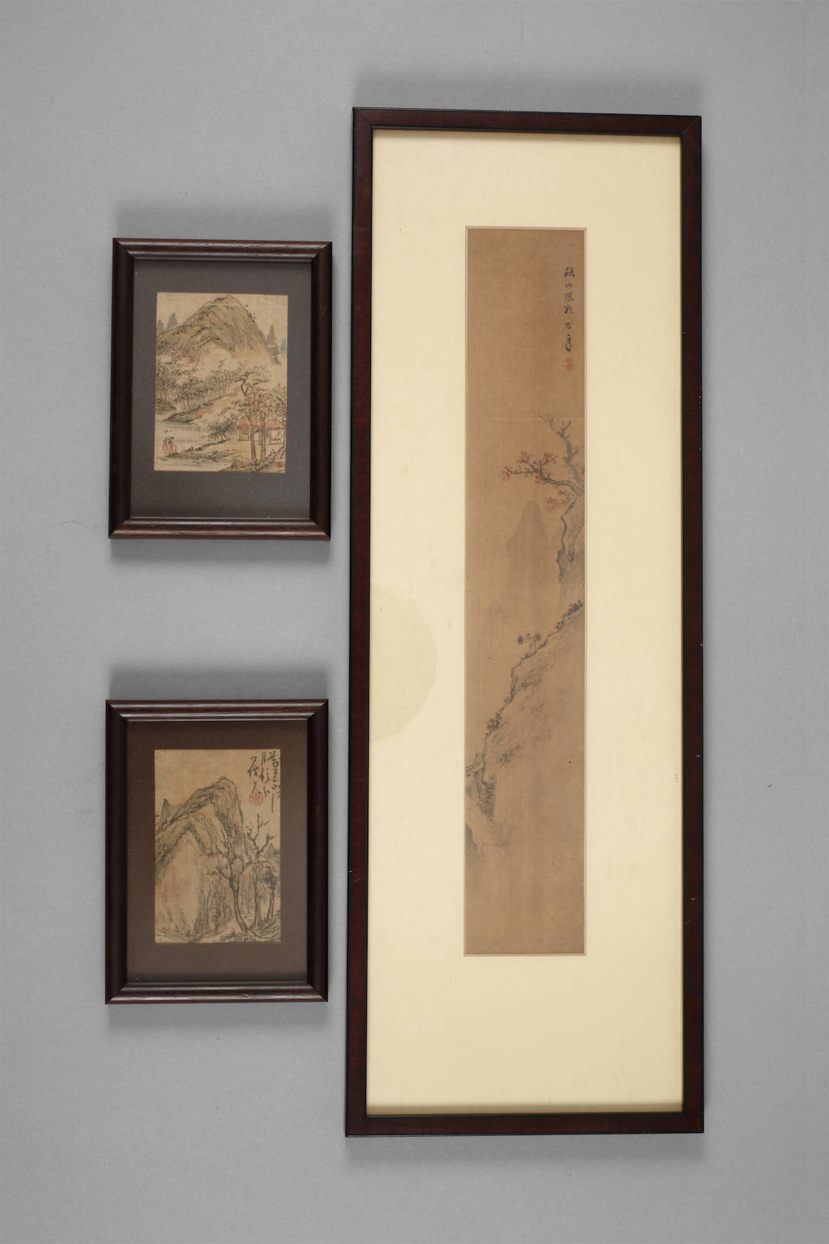 Drei Seidenmalereien